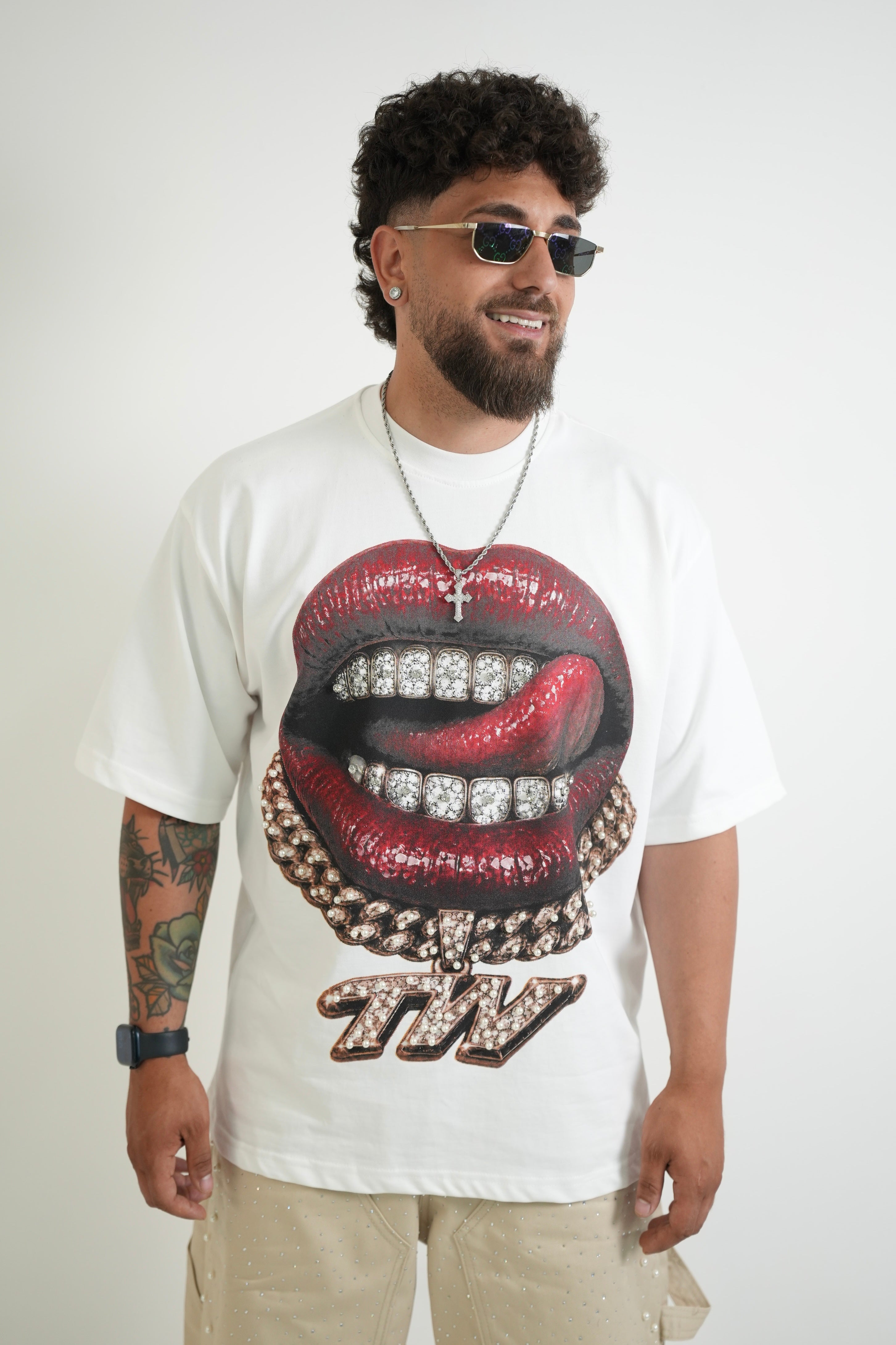 T-shirt Mouth Strass