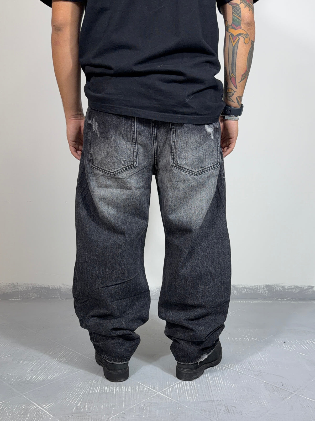 Jeans Baggy Distressed Black