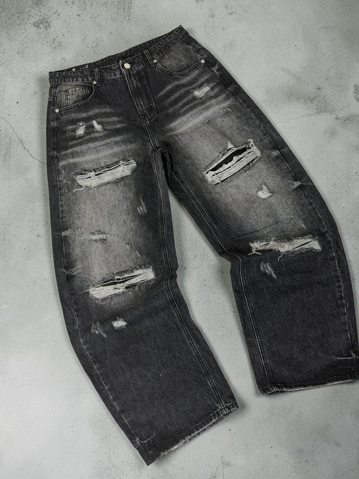 Jeans Baggy Distressed Black