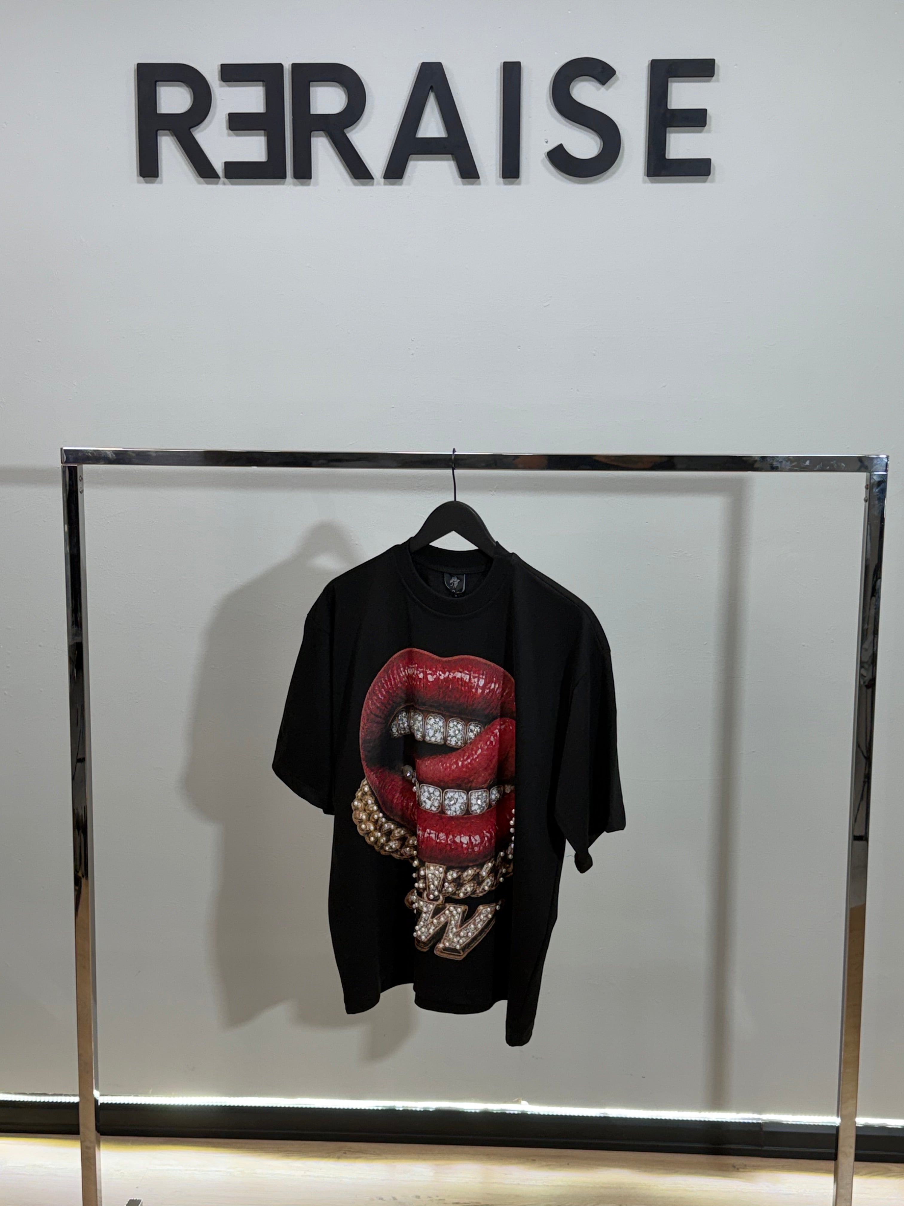 T-shirt Mouth Strass Black