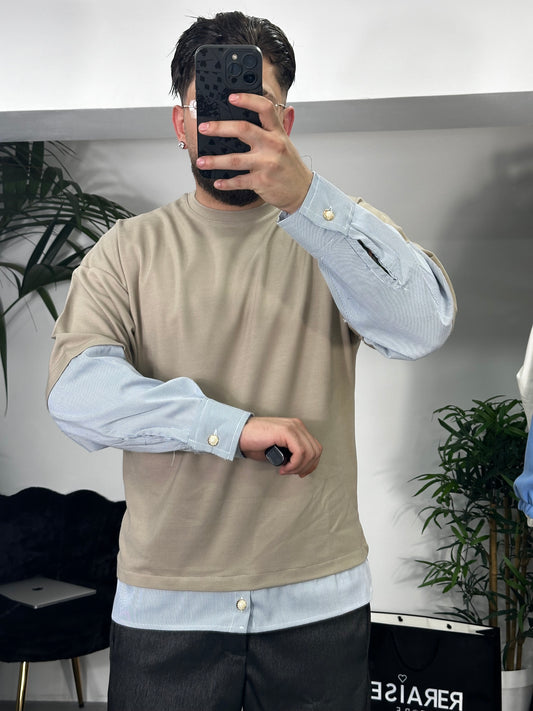 T-shirt Long sleeve beige