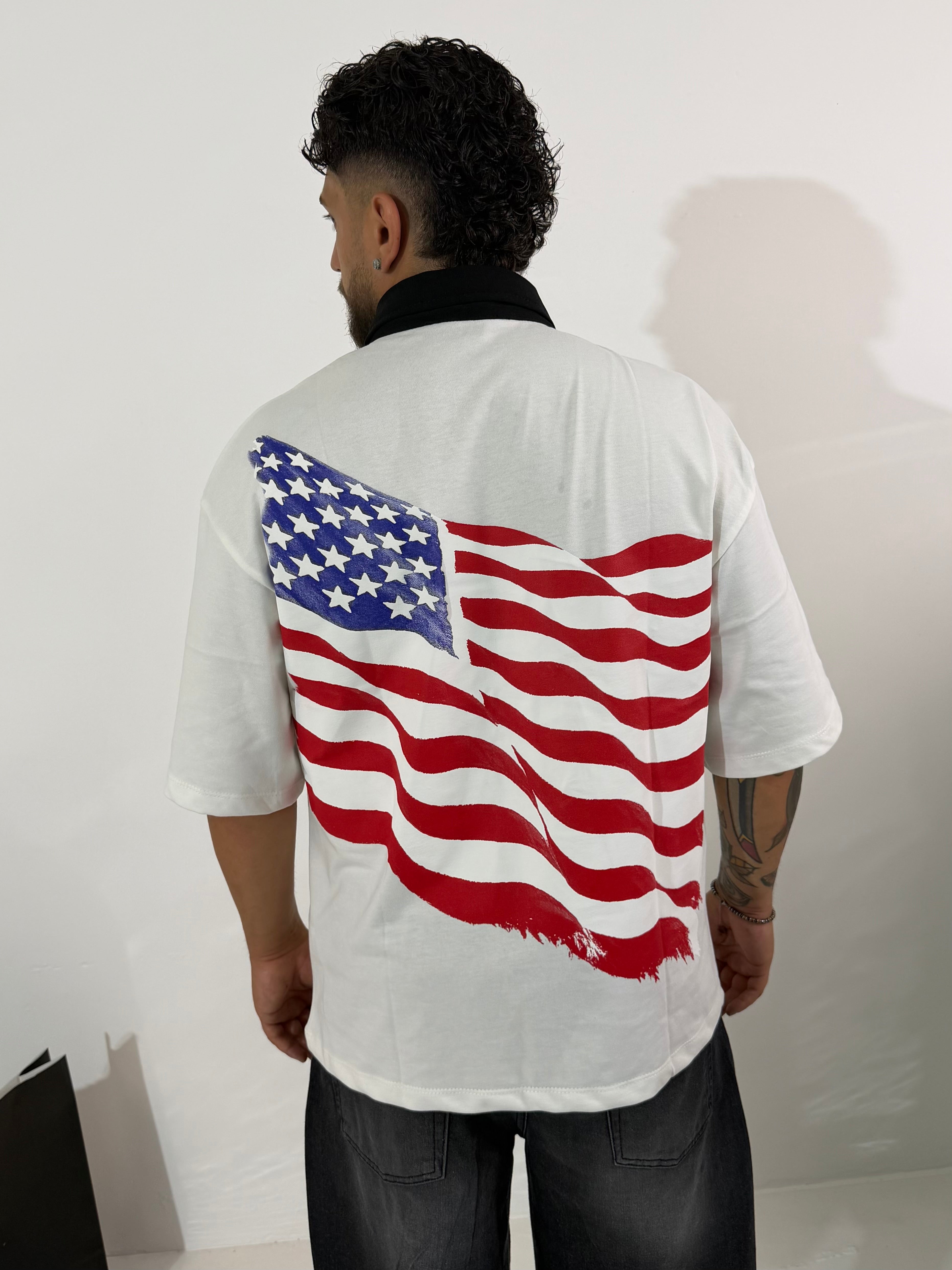 Polo Bunker Patch bianca