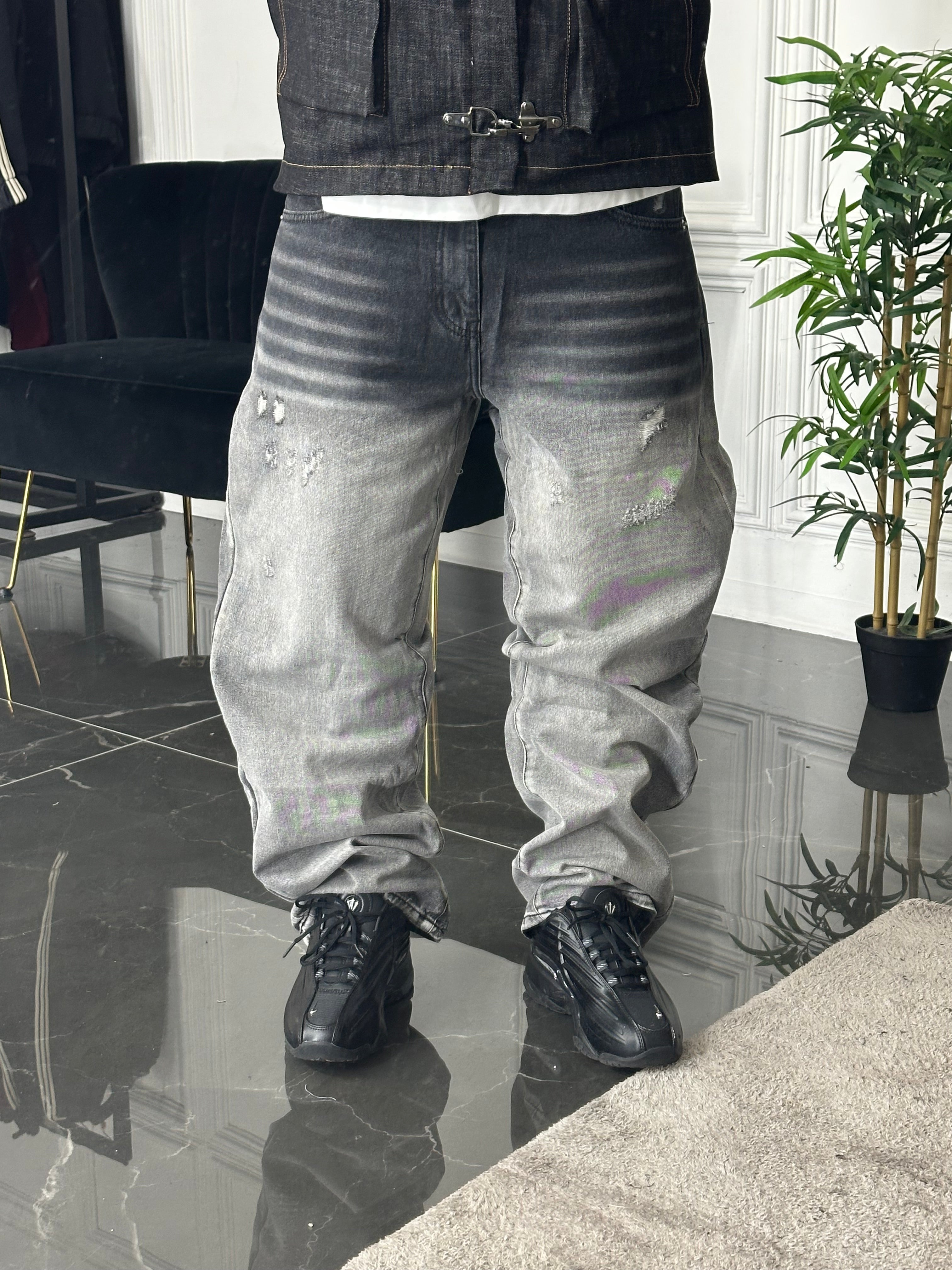 Jeans Baggy Degradé grigio