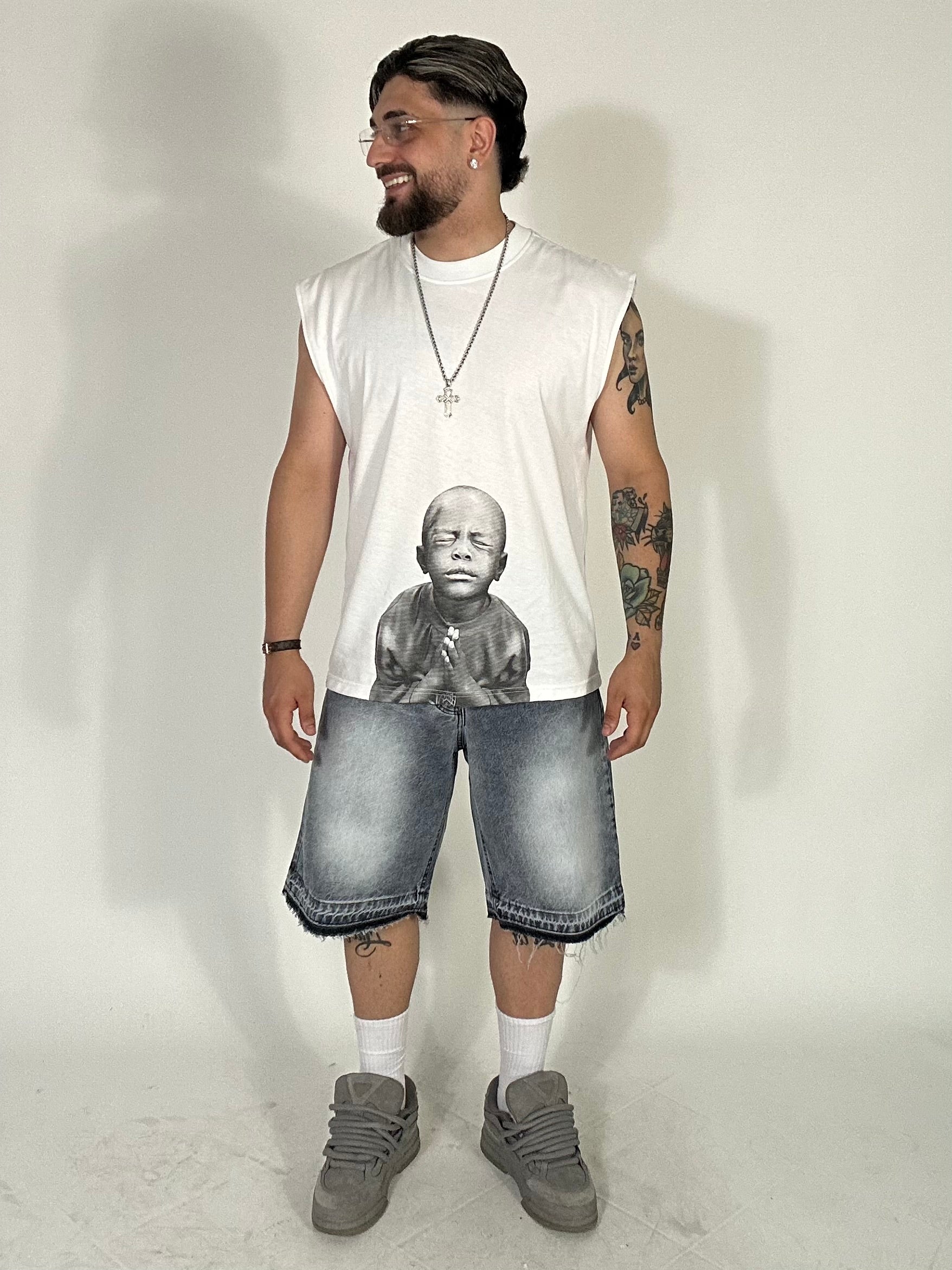 Canotta Little Boy Bianca