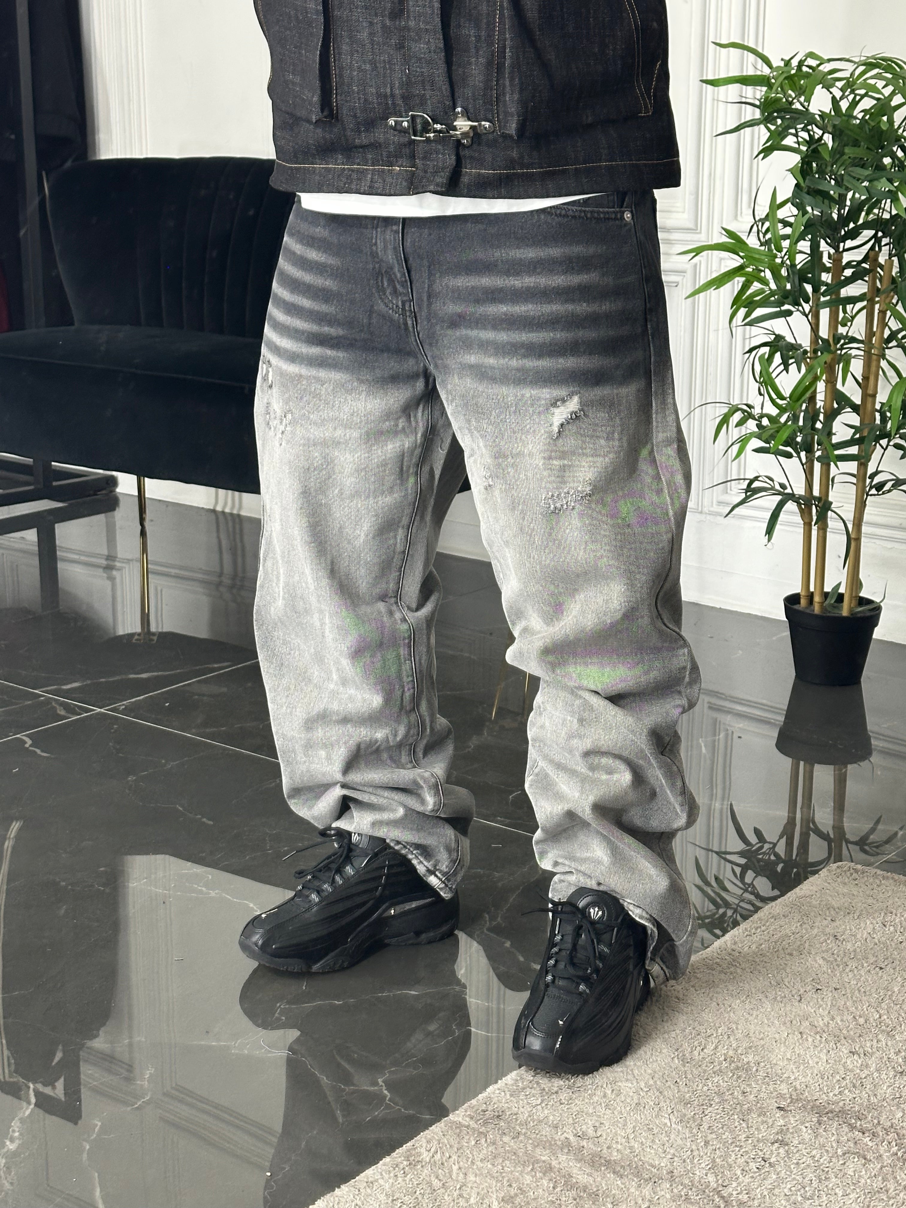 Jeans Baggy Degradé grigio