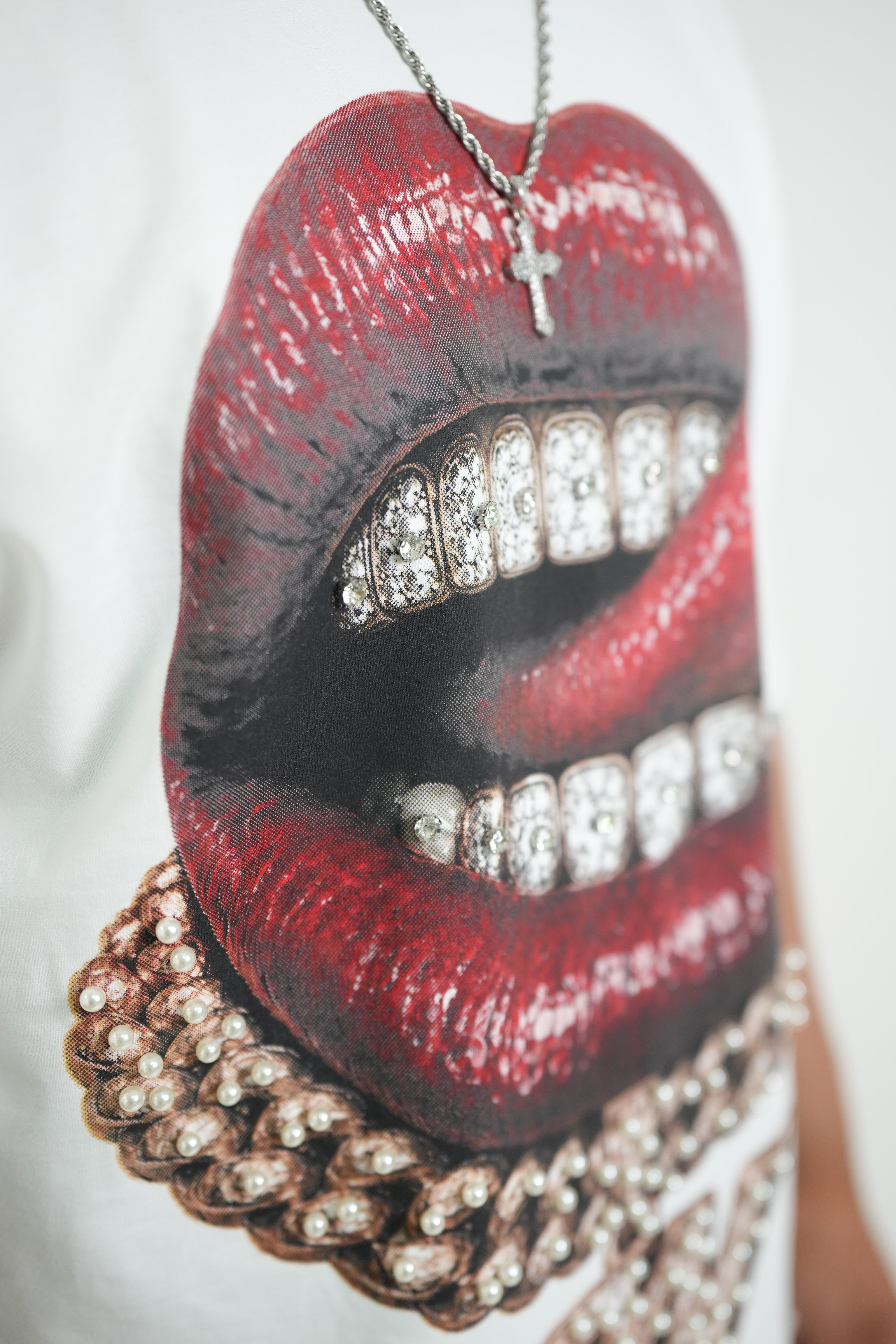 T-shirt Mouth Strass