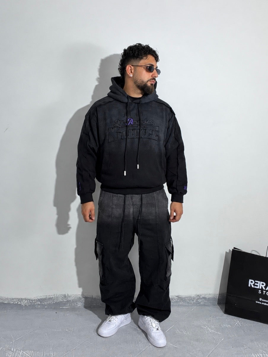 Felpa Washed Black Los Angeles